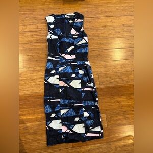 RUC French Connection Pink and Black Polka Dot One-Shoulder Dress